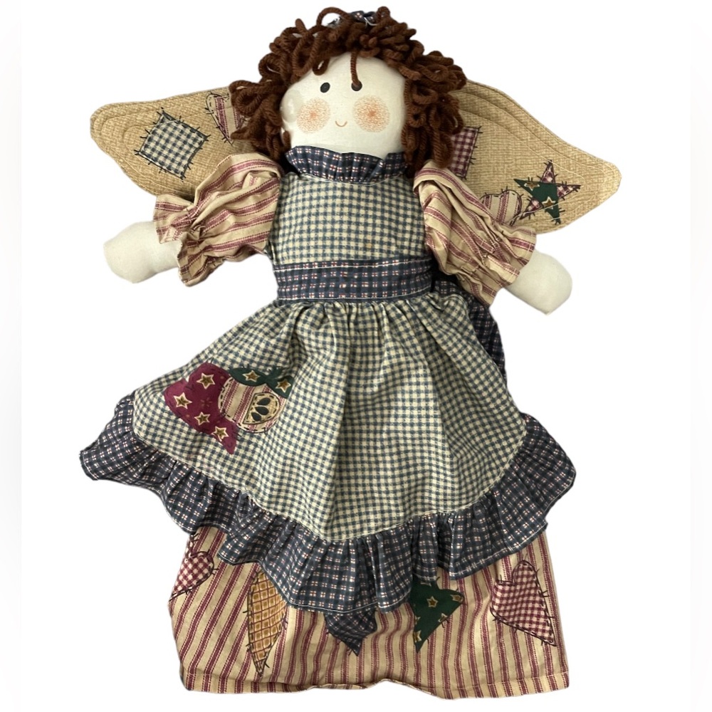 Vintage Girl Rag Doll 15.5 Inches Long Handmade American Angel
